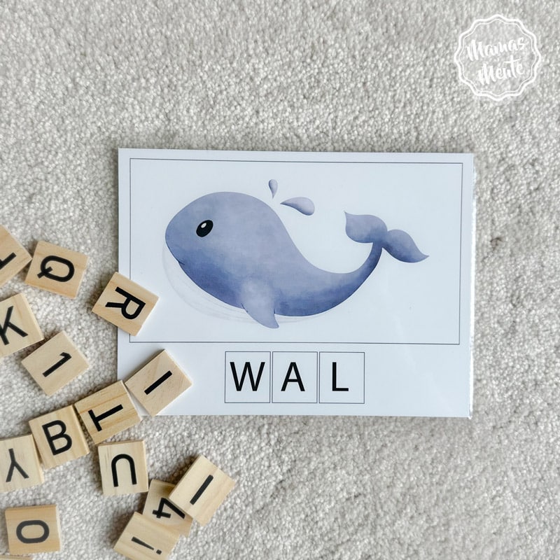 Buchstaben Legespiel selber machen - Wal